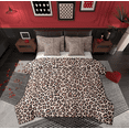 thumbnail image 1 of Manfei Brown Cheetah Print Bedding Comforter Set 7-Piece for Female, Modern Fashion Style King Bedding Sets, Cow Stripes Reversible Bed Sheets, Super Cozy Room Decor, 1 of 7