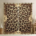 thumbnail image 1 of Manfei Brown Cheetah Print Black Out Curtains, Bohemian Damask Curtains Pack of 2 (42x63 Each), Chic Leopard Print Bedroom Curtains, Luxurious Home Decor, 1 of 6