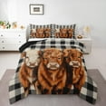 thumbnail image 1 of Manfei Brown Cow Child Bedding Comforter Set, Black White Buffalo Twin Comforter Sets, Countryside Theme Reversible Bedding Set, Super Cozy Room Decor, 2-Piece, 1 of 8