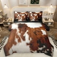 thumbnail image 1 of Manfei Brown Cow Print 7-Piece Bedding Comforter Set for Adult, Rustic Farmhouse King Bedding Sets, Modern Fashion Reversible Bed Sheets, Breathable Home Decor, 1 of 8