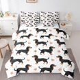 thumbnail image 1 of Feelyou Brown Dachshund Twin Bedding Sets 7-Piece, Cartoon Dog Pug Bedding Comforter Set, Cute Pet Paw Sheet Sets, Microfiber Bedroom Decorative, 1 of 7