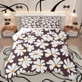 thumbnail image 1 of Homewish Brown Daisy Groovy Bedding Comforter Set, Cartoon Flower Floral Twin Comforter Sets, Teens Kids Boys Girls Reversible Bedding Set, Super Cozy Room Decor, 2pcs, 1 of 8