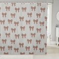 thumbnail image 1 of Manfei Brown Dreamy Bowtie Shower Curtain 72Wx72L,Kawaii Bowknot Bathroom Curtain, 1 of 5