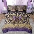 thumbnail image 1 of Manfei Brown Leopard Hide 7-Piece Bedding Comforter Set,Cheetah Print Bow Tie King Bedding Sets,Wildlife Animal Pattern Bed Sheets For Teens,Microfiber Bedroom Decor Reversible, 1 of 8