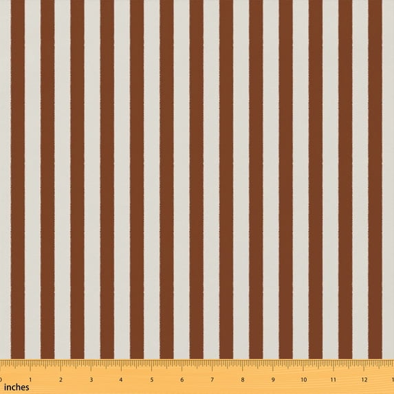 Text Tile Material Manfei Brown Line Fabric by the Yard 3 Yards, White Pinstripe Room ...