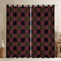 Manfei Brown Pink Checkered Black Out Curtains for Adult, Cartoon Pixelate Miner Curtains Pack of 2 (42x63 Each), Modern Fashion Style Bedroom Curtains, Blackout Curtains Room Decor