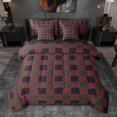 thumbnail image 1 of Homewish Brown Pink Checkered Twin Bedding Sets 7-Piece for Adult, Cartoon Pixelate Miner Bedding Comforter Set, Modern Fashion Style Reversible Sheet Sets, Super Cozy Room Decor, 1 of 7