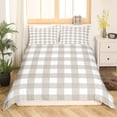 thumbnail image 1 of Manfei Brown White Buffalo 2pcs Duvet Cover Twin for Kids Teens Female Men,Abstract Artwork Bedding Sets Twin Size,Minimalist Geometric Plaid Grid Comforter Cover Breathable(No Comforter), 1 of 6