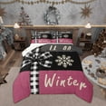 thumbnail image 1 of Manfei Buffalo Bowknot Bedding Comforter Set for Girls, Winter Snowflake Print Twin Comforter Sets, Merry Christmas Reversible Bedding Set, Ultra Soft Home Decor, 2pcs, 1 of 8
