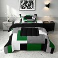 thumbnail image 1 of Manfei Buffalo Plaid Twin Comforter Sets, Geometric Theme Bedding Set, Green Black Gray White, Black Reversible 2-Piece, 1 Comforter and 1 Pillowcase, 1 of 6