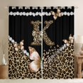 thumbnail image 1 of Manfei Butterfly Alphabet K Blackout Curtains Pack of 2 (52x63 Each),Black Brown, 1 of 6