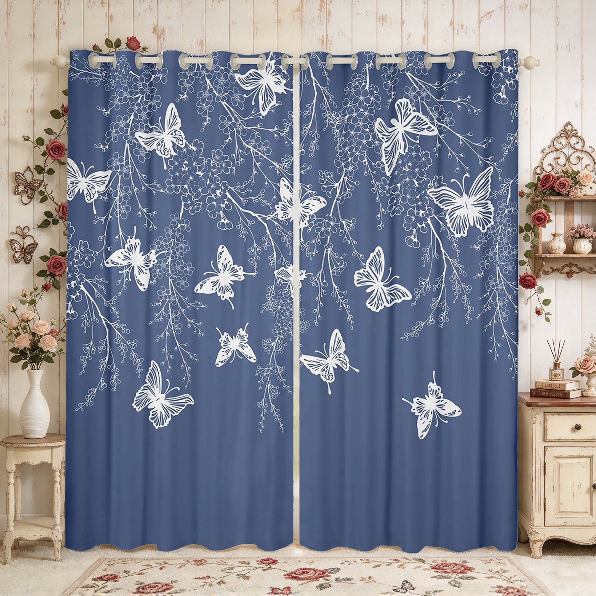 Packing List Printable Manfei Butterfly Print Blackout Curtains, Branches Plant Curtains Pack ...