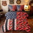 thumbnail image 1 of Manfei Camo American Flag Queen Bedding, Patriotic Camouflage Bedding Comforter Set Queen, Red, Black Reversible 7-Piece, 1 of 6