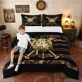 thumbnail image 1 of Manfei Camo Baseball US Flag Queen Comforter Set, Hunting Sports Theme Comforter Sets Queen, Brown Black, Black Reversible 3pcs, 1 Comforter and 2 Pillowcases, 1 of 6