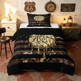 thumbnail image 1 of Manfei Camo Basketball US Flag Twin Comforter Sets, Drip Sports Bedding Set, Brown Black, Black Reversible 2pcs, 1 Comforter and 1 Pillowcase, 1 of 6