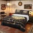 thumbnail image 1 of Manfei Camo Football US Flag Bed Sheets, Drip Sports Full Size Sheets, Brown Black, Black Reversible 4-Piece (1 Flat Sheet, 1 Fitted Sheet and 2 Pillowcases), 1 of 6