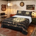 thumbnail image 1 of Manfei Camo Soccer Ball Flag Bed Sheets, Drip Sports Full Size Sheets, Brown Black, Black Reversible 4pcs (1 Flat Sheet, 1 Fitted Sheet and 2 Pillowcases), 1 of 6
