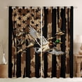 thumbnail image 1 of Manfei Camo US Flag Kitchen Curtains, Hunting Mallard Duck Black Out Curtains Pack of 2 (42x63 Each), Brown Black, 1 of 6