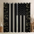 thumbnail image 1 of Manfei Camouflage Black Out Curtains,Minimalism Geometric Stripes Curtains Pack of 2 (42x63 Each),Gray Black Green Bedroom Curtains For Girls Boys,Super Cozy Room Decor, 1 of 6