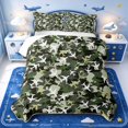 Manfei Camouflage Pattern Bed Spread Queen,Plane Doodle Queen Coverlet ...