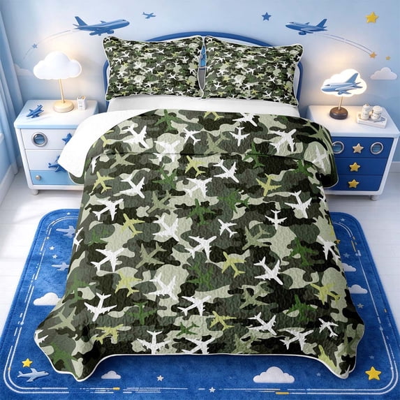 Pattern Beauty Merch Manfei Camouflage Pattern Bed Spread Queen,Plane Doodle Queen Coverlet ...