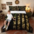 thumbnail image 1 of Manfei Camouflage US Flag Full Size Comforter Sets, Hunting Mallard Duck Bedding Comforter Set, Green Brown Black, Black Reversible 3pcs, 1 Comforter and 2 Pillowcases, 1 of 6
