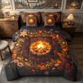thumbnail image 1 of Manfei Campfire Flowers 7-Piece Twin Bedding,Happy Camping Bedding Comforter Set,Orange Brown, 1 of 6