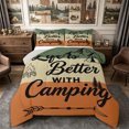 thumbnail image 1 of Manfei Camping Campfire Full Size Comforter Sets 3-Piece,Adventure Theme Bedding Comforter Set,Black Green Orange,1 Comforter and 2 Pillowcases,Reversible, 1 of 6