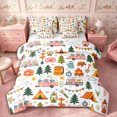 thumbnail image 1 of Manfei Camping RV Accessories 7-Piece Twin Bedding,Adventure Theme Bedding Comforter Set,Green Pink, 1 of 6
