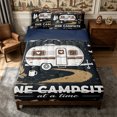 thumbnail image 1 of Manfei Camping RV Accessories Zipper Twin Comforter Sets with Fitted Sheet and 2 Pillowcases,Adventure Theme Zipper Bedding Set,Dark Brown White,Reversible, 1 of 7