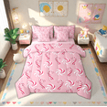 thumbnail image 1 of Manfei Candy Cane 7 Pieces Bedding Comforter Set,Sweet Dessert Full Bedding Set,Pink Red White Fitted Sheet Flat Sheet For Girls Kids,Microfiber Bedroom Decor Reversible, 1 of 8