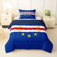 thumbnail image 1 of Manfei Cape Verde Flag Twin Comforter Sets,Patriotic Theme Art Bedding Set,Blue Red Yellow,Navy Blue Reversible,2-Piece,1 Comforter and 1 Pillowcase, 1 of 7