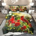 thumbnail image 1 of Manfei Cardinal Bird 7-Piece Twin Bedding Sets,Romantic Rose Flower Bedding Comforter Set,Pired Green Sheet Sets For Girl Teens,Breathable Home Decor Reversible, 1 of 9