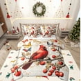 thumbnail image 1 of Manfei Cardinal Bird 7 Pieces Bedding Comforter Set,Merry Christmas Full Bedding Set,Red Xmas Berry Fitted Sheet Flat Sheet For Girl Teens,Breathable Home Decor Reversible, 1 of 8