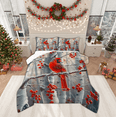 thumbnail image 1 of Manfei Cardinal Bird Full Size Comforter Sets,Merry Xmas Bedding Comforter Set,Red Christmas Berry Bedding Sets For Girl Teens,Breathable Home Decor Reversible,3-Piece, 1 of 8