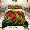 thumbnail image 1 of Manfei Cardinal Bird Full Size Comforter Sets,Romantic Rose Flower Bedding Comforter Set,Pired Green Bedding Sets For Girl Teens,Breathable Home Decor Reversible,3pcs, 1 of 9
