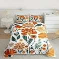 thumbnail image 1 of Manfei Cartoon Abstract Flower King Size Comforter Sets,Modern Aesthetic Desgin Bedding Comforter Set,Orange Beige Green Bedding Set For Girl,Super Cozy Room Decor Reversible,3pcs, 1 of 7