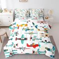 thumbnail image 1 of Manfei Cartoon Airplane Bedding Comforter Set 7pcs,Aircraft Theme Queen Bedding Sets,Blue Red White Queen Sheet Sets For Boys Teens,Breathable Home Decor, 1 of 8