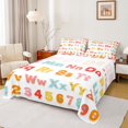 thumbnail image 1 of Manfei Cartoon Alphabet Full Size Sheets,Colorful Abc Bed Sheets,English Letters Sheet Sets For Girl Boys,Microfiber Bedroom Decor,4 Pieces, 1 of 7