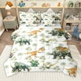 thumbnail image 1 of Manfei Cartoon Animal Dinosaur 7-Piece Bedding Comforter Set for Preppy Children Kids,Jungle Wildlife Dino King Bedding Sets,Botanical Plants Ultra Soft Bed Sheets,Super Cozy Room Decor, 1 of 8