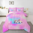 thumbnail image 1 of Manfei Cartoon Animal Unicorn Bedding Comforter Set,Starry Night Twin Comforter Sets,First Letter E Bedding Set For Girls,Super Cozy Room Decor Reversible,2-Piece, 1 of 8