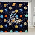 thumbnail image 1 of Manfei Cartoon Astronaut Letter A Shower Curtain 72Wx72L,Celestial Space Planets Bathroom Curtain, 1 of 5
