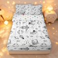 thumbnail image 1 of Manfei Cartoon Astronaut Zipper Full Size Comforter Sets with Fitted Sheet and 2 Pillowcases,Minimalist Space Planets Zipper Bedding Set,White,Polkadot Reversible,4pcs, 1 of 8