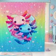 thumbnail image 1 of Manfei Cartoon Axolotl Print Shower Curtain 72Wx72L,3D Printed Amphibian Bathroom Curtain, 1 of 5