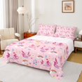 thumbnail image 1 of Manfei Cartoon Axolotl Queen Sheet Sets,Rustic Flower Floral Flat Sheet,Magic Animal Queen Fitted Sheet For Girl Teens,Ultra Soft Home Decor,4 Pieces, 1 of 7