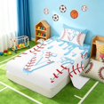 thumbnail image 1 of Manfei Cartoon Baseball Twin Sheets, Kawaii Letter VBedding, Light Blue V 3pcs(1 Flat Sheet, 1 Fitted Sheet and 1 Pillowcase), 1 of 6