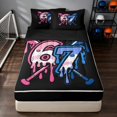 thumbnail image 1 of Manfei Cartoon Baseball Zipper Twin Comforter Sets with Fitted Sheet and 2 Pillowcases, 67 Sport Zipper Bedding Set, Black Pink Blue, 1 of 7
