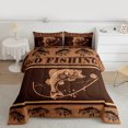 thumbnail image 1 of Manfei Cartoon Bass Fish Full Size Comforter Sets for Teen, Rustic Fishing Bedding Comforter Set, Farmhouse Cabin Bedding Sets, Microfiber Bedroom Decor, 3 Pieces, 1 of 8