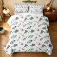 thumbnail image 1 of Manfei Cartoon Bass Fish Twin Quilt Set, Rustic Sealife Twin Coverlet Set, Green Orange, 2 Pieces, 1 Bedspread and 1 Pillowcase, 1 of 7