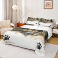 thumbnail image 1 of Manfei Cartoon Bear Print Queen Sheet Sets for Teen, Rustic Farmhouse Flat Sheet, Jungle Wildlife Queen Fitted Sheet, Breathable Home Decor, 4pcs, 1 of 7